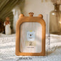 1Pc Cartoon Instagram Style Plastic Photo Frame, Desktop Ornament Can Be Hung on the Wall, Imitation Wood Grain Photo Frame